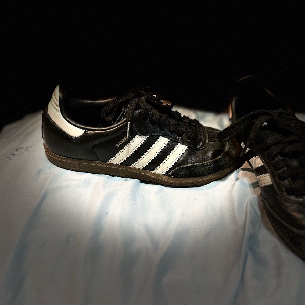 adidas Samba Black and White Athletic Shoes